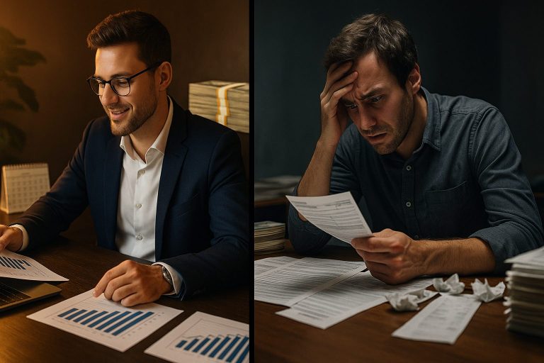 Entrepreneur comparing tax planning and tax preparation strategies